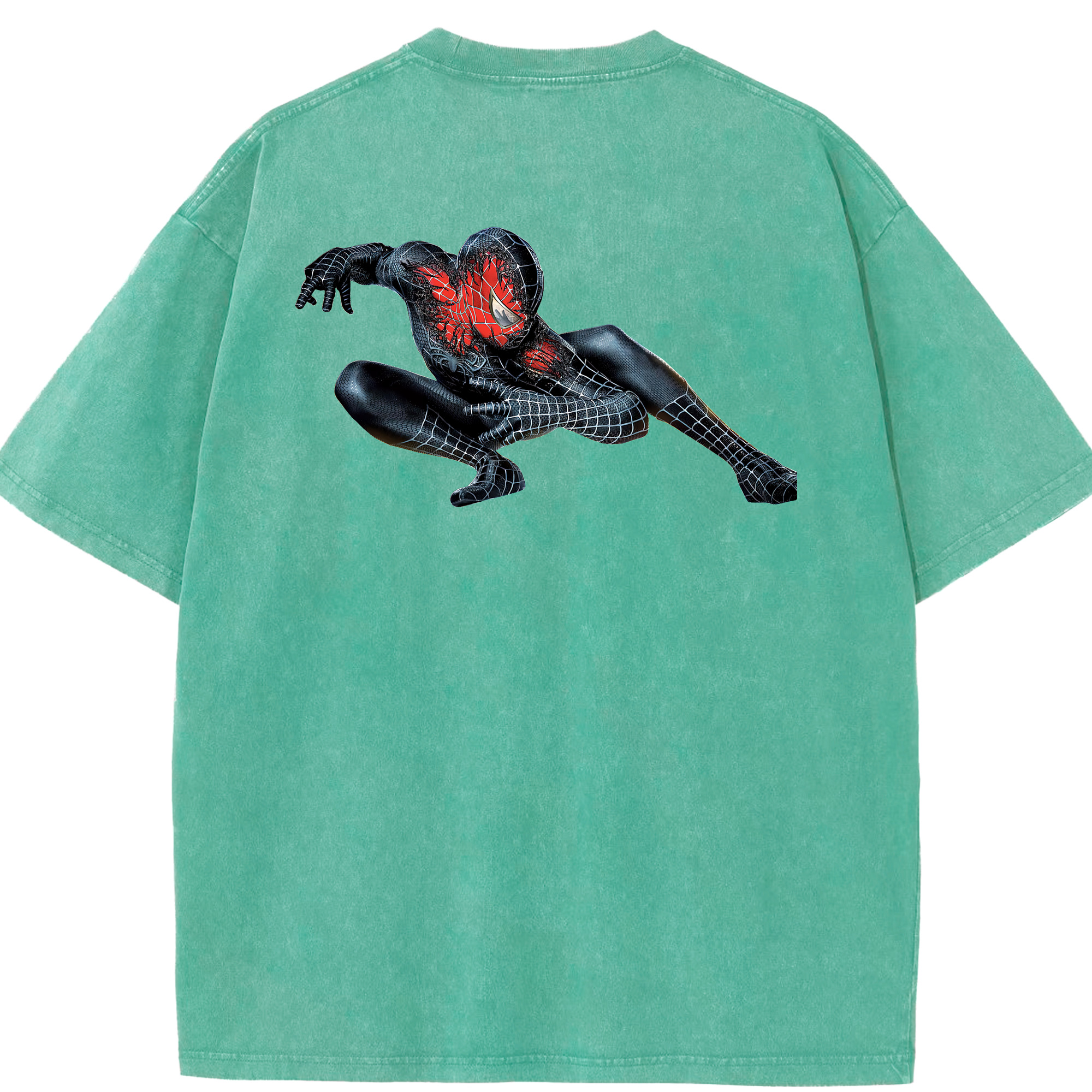 （画像用） Spider Man スパイダーマン 綿100% ヴィンテージ風 半袖Tシャツ（背面プリント）
